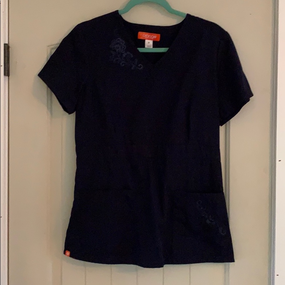 Orange standard scrub top